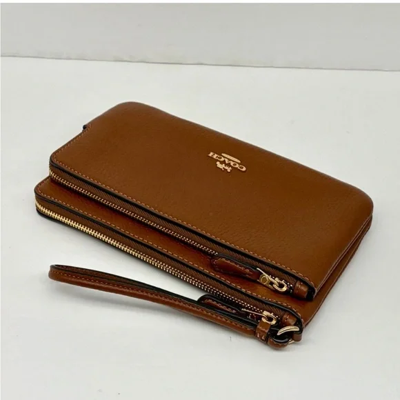 Coach Leather Double Zip Wallet Wristlet - Picture 6 of 10